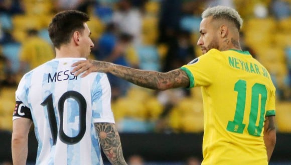Neymar saludó a Lionel Messi tras salir campeón del mundo con Argentina. (Foto: Getty Images)