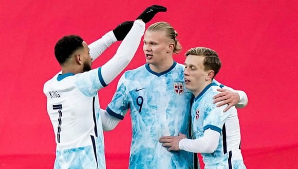 Erling Haaland marcó un doblete en la goleada de Noruega a Armenia por 9-0. (Foto: Agencias)